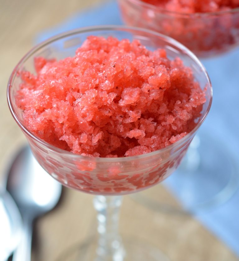 Strawberry Champagne Granita
