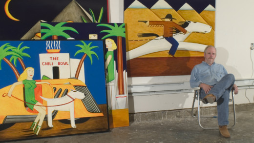 Robert Ransom with paintings