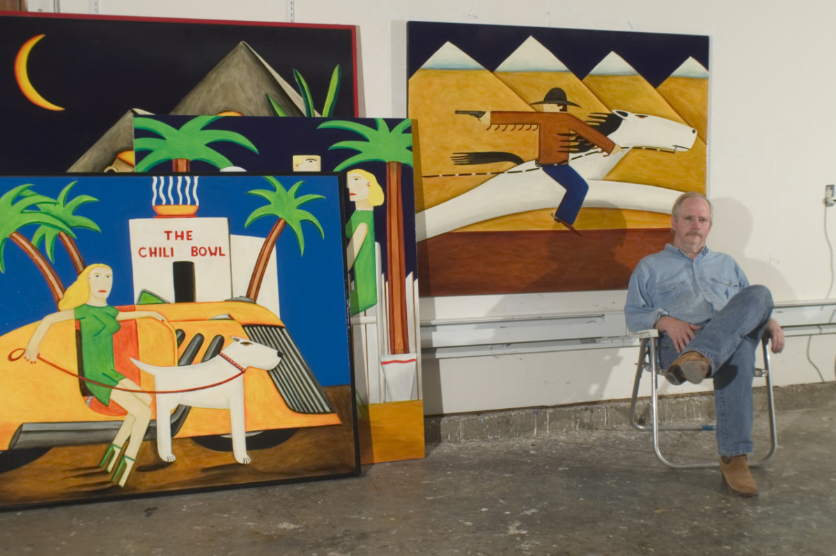 Robert Ransom with paintings