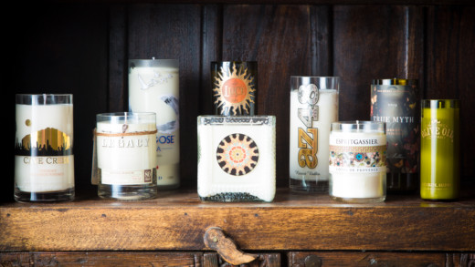 candles from recycled bottles