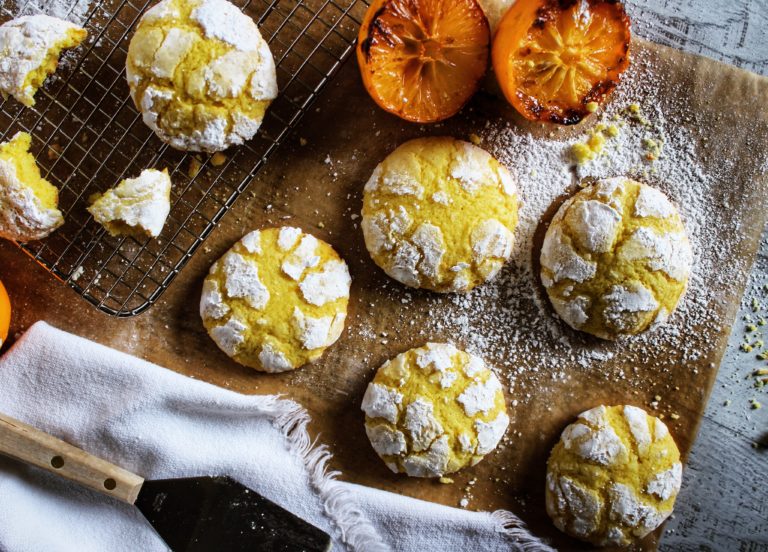 Roasted Meyer Lemon Crinkle Cookies Recipe