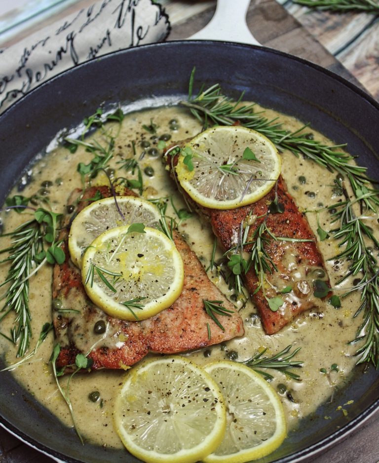 Lemon Rosemary Salmon Piccata