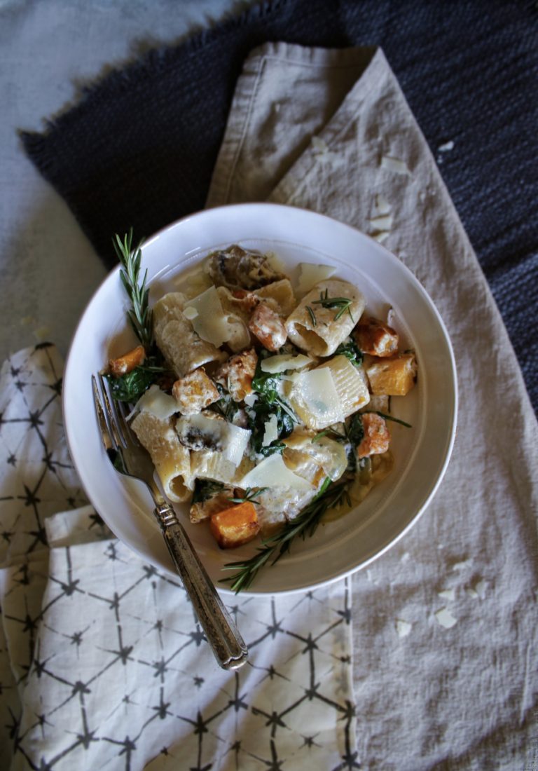 Butternut Squash and Mushroom Pasta