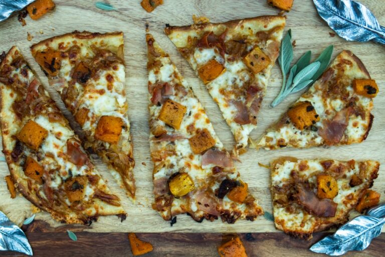 Roasted Butternut Squash Prosciutto Pizza