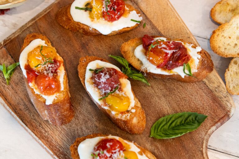 Roasted Cherry Tomato & Whipped Feta Toasts