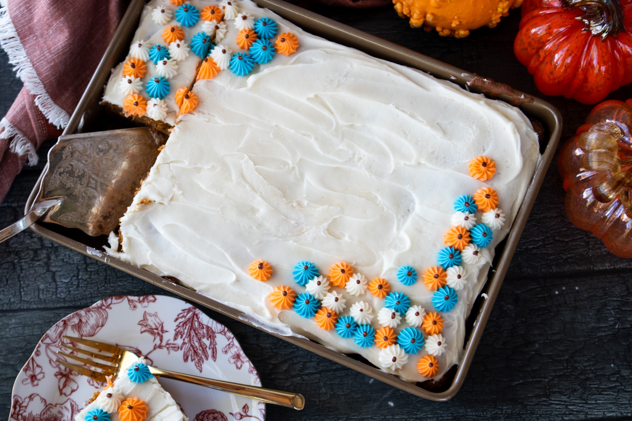 Pumpkin Sheet Cake with Cream Cheese Frosting