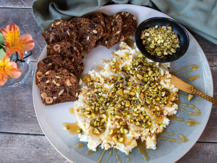 Boursin Dip with Pistachios and Hot Honey