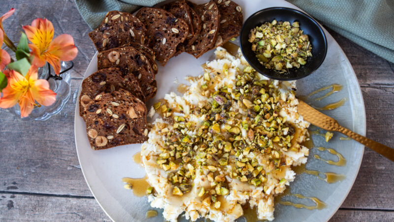 Boursin Dip with Pistachios and Hot Honey