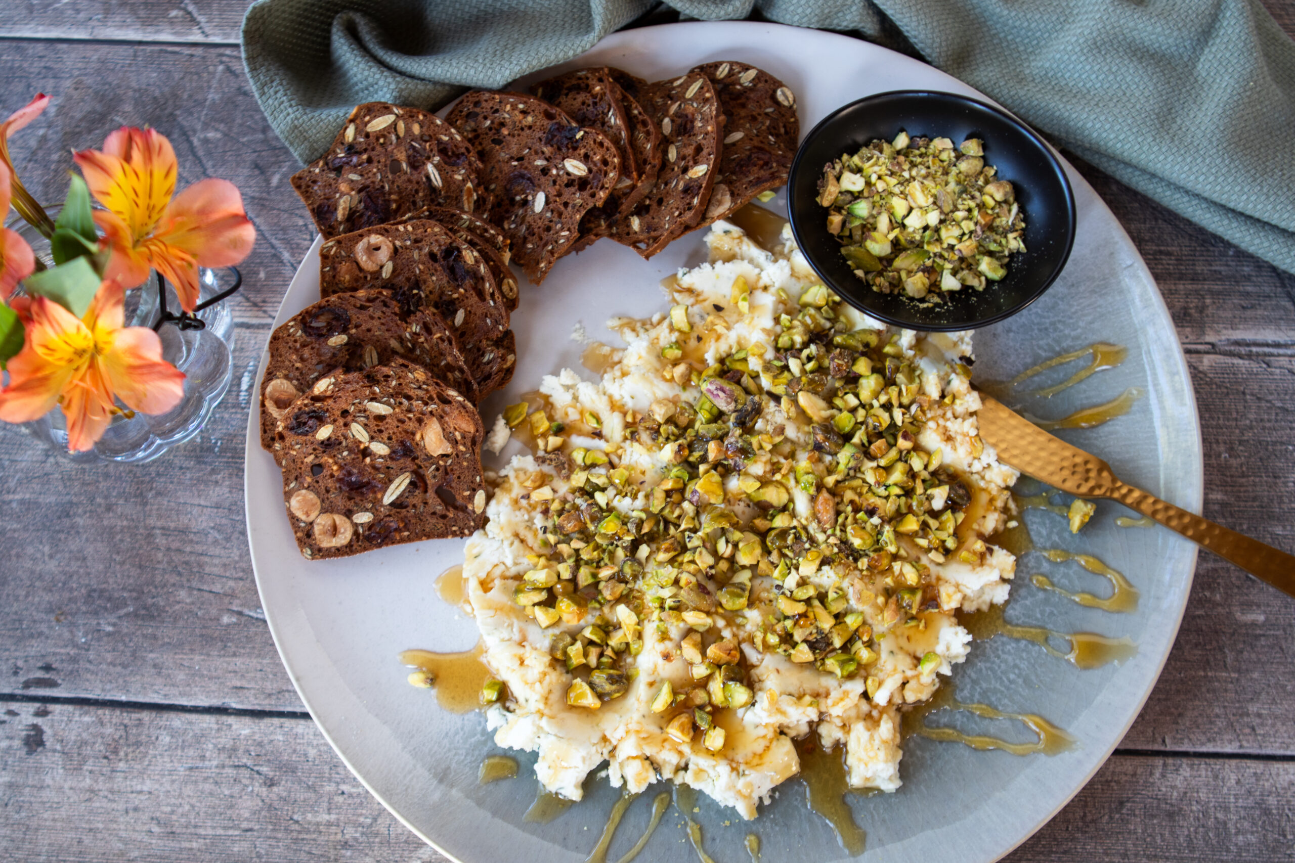 Boursin Dip with Pistachios and Hot Honey
